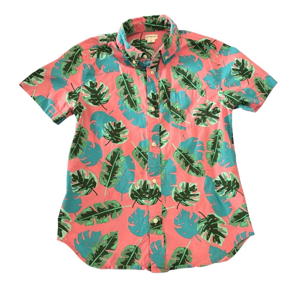 Crewcuts Button-Down Shirt Tropical Print Size 12